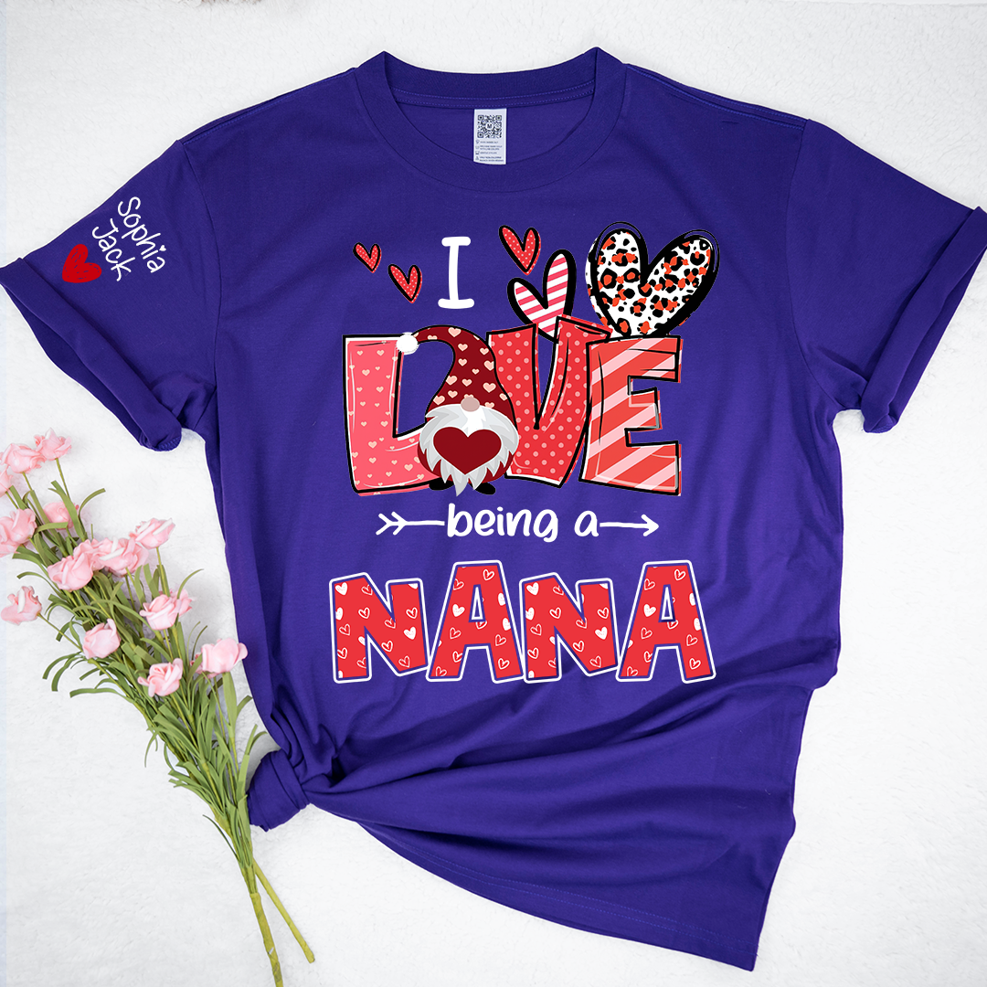 I Love Being Called Nana Sweatshirt, Heart Gnome Valentine Gift For Grandma And Her Grandchildren