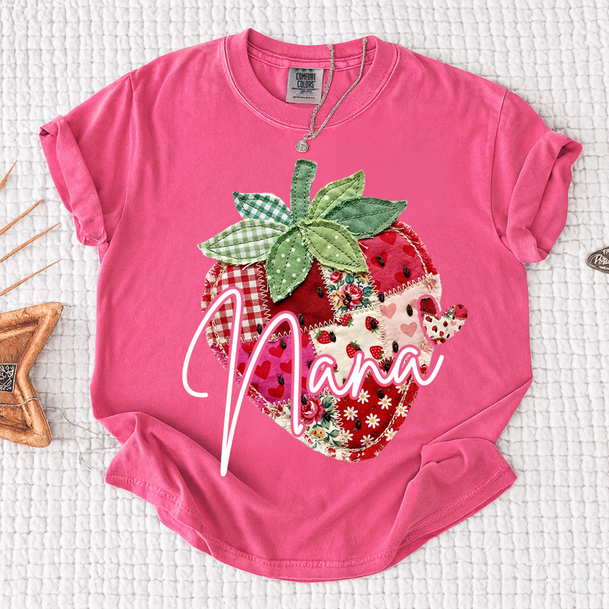 Comfort Colors® Customized Mimi Shirt with Names, Sweet Strawberry Spring Grandma Gift