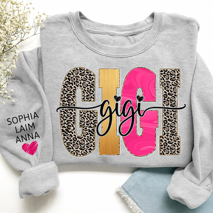 Custom Coquette Leopard Mimi Sweatshirt, Gift for Grandma And Kids