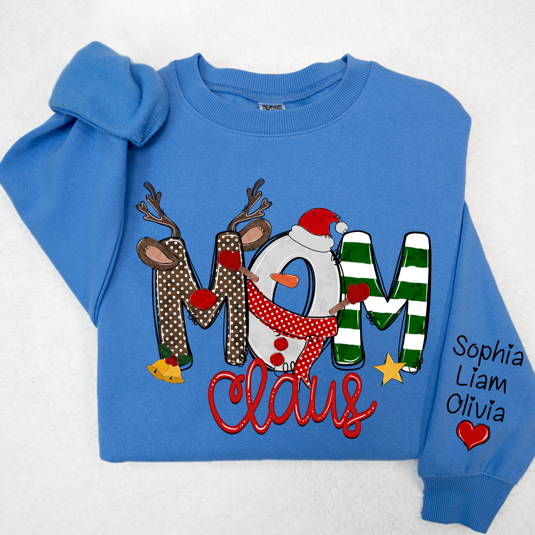 Mom Claus And Kids Christmas Shirt, Mother's Day Gift Mother Sweater LTP01
