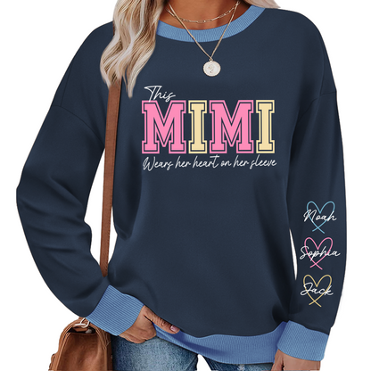 This Mom Wears Her Heart On Her Sleeve, A Gift For A Loved One Sweatshirt Mix Sweatshirt MIX