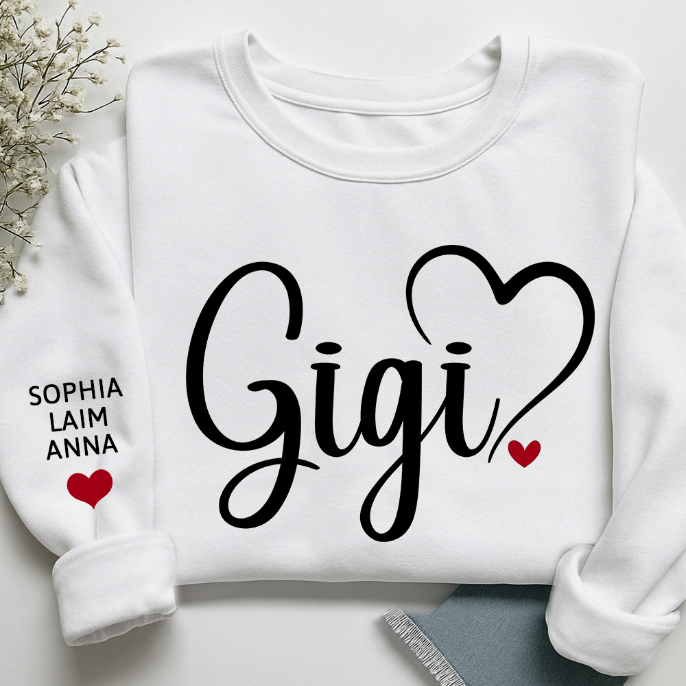 Gigi Valentine Personalized Sweatshirt, A Valentine's Day Gift For Grandma And Kids