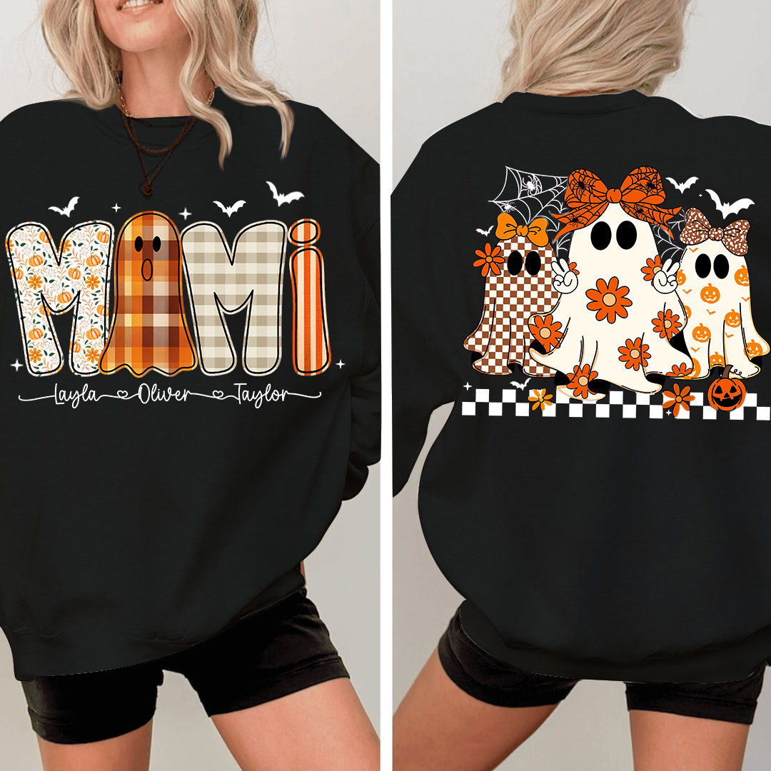 Personalized Naughty Halloween Flower Ghost, For Gift for Grandma and Kids
