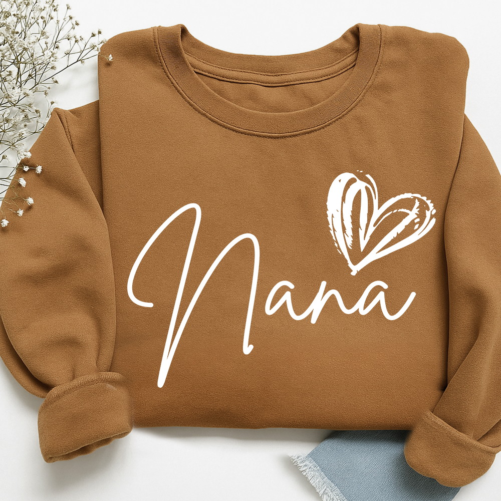 Custom Nana Heart Sweatshirt, Custom Gifts for Grandma and Grandchild