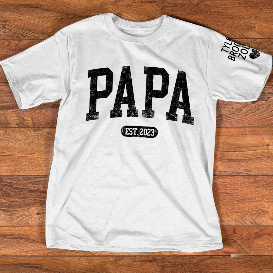 Personalized Papa Est With Grandkids Father's Day