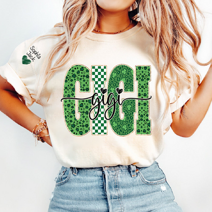 Patrick's Day Gigi Leopard Clover, St. Patrick's Day Gift For Grandma And Grandchildren