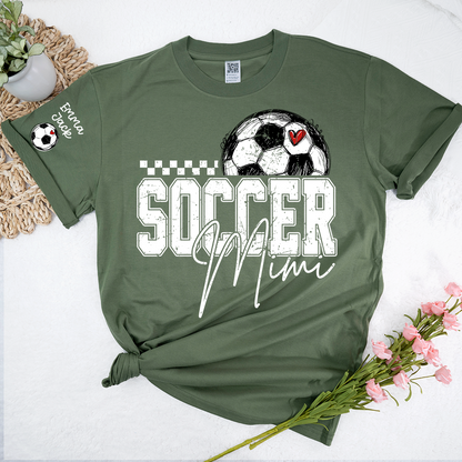 Soccer Mimi Shirt Personalized with Grandkids Names, Soccer Ball Graphic Family T Shirt