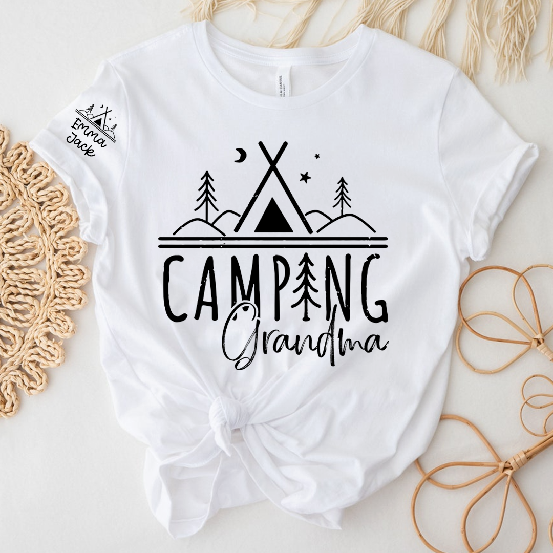 Camping Grandma Shirt Personalized Outdoor Tee for Grandmother Adventure Lovers