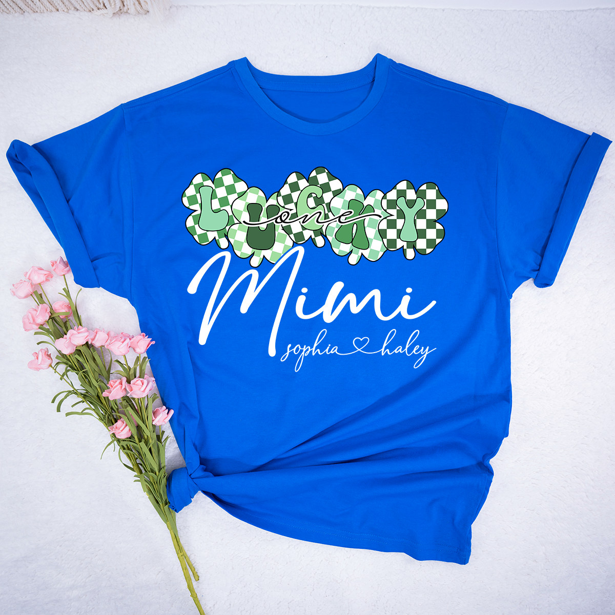 Custom Mimi Shirt with Grandchildren Names, Lucky Clover St Patrick’s Day Grandma Tee, Personalized Irish Style Family Shirt