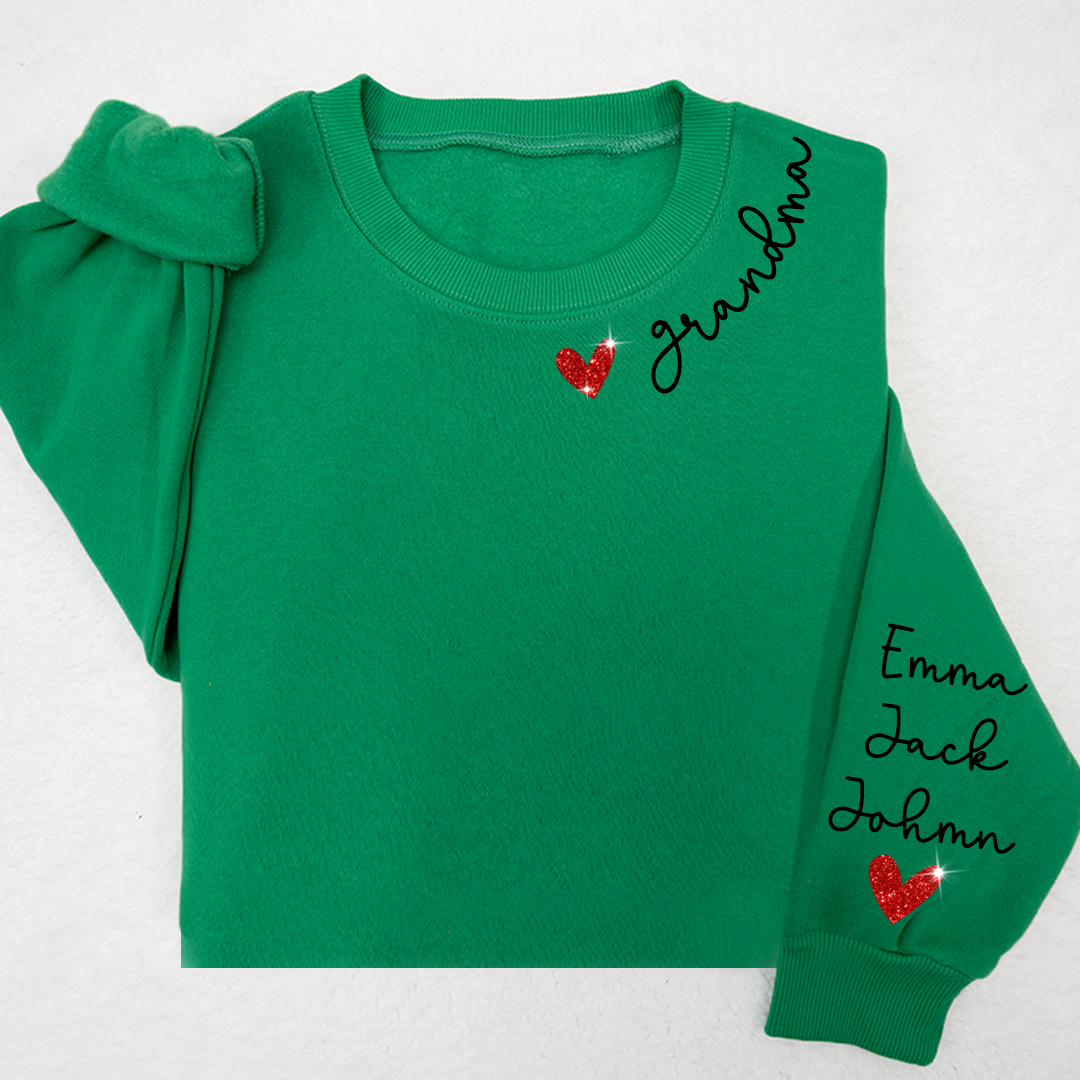 Valentine Glitter Heart Grandma And Kids LTP01