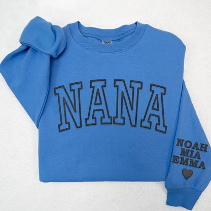 Personalized Mama Sweatshirt, With Kid Names On Sleeve, Mothers Day Gift LTP01