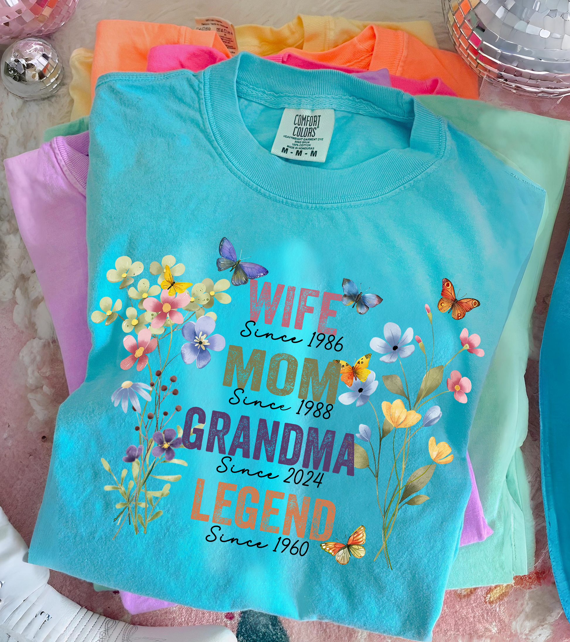 Personalized Wife Mom Grandma Legend Shirt – Custom Years Floral Butterfly Design Gift for Her