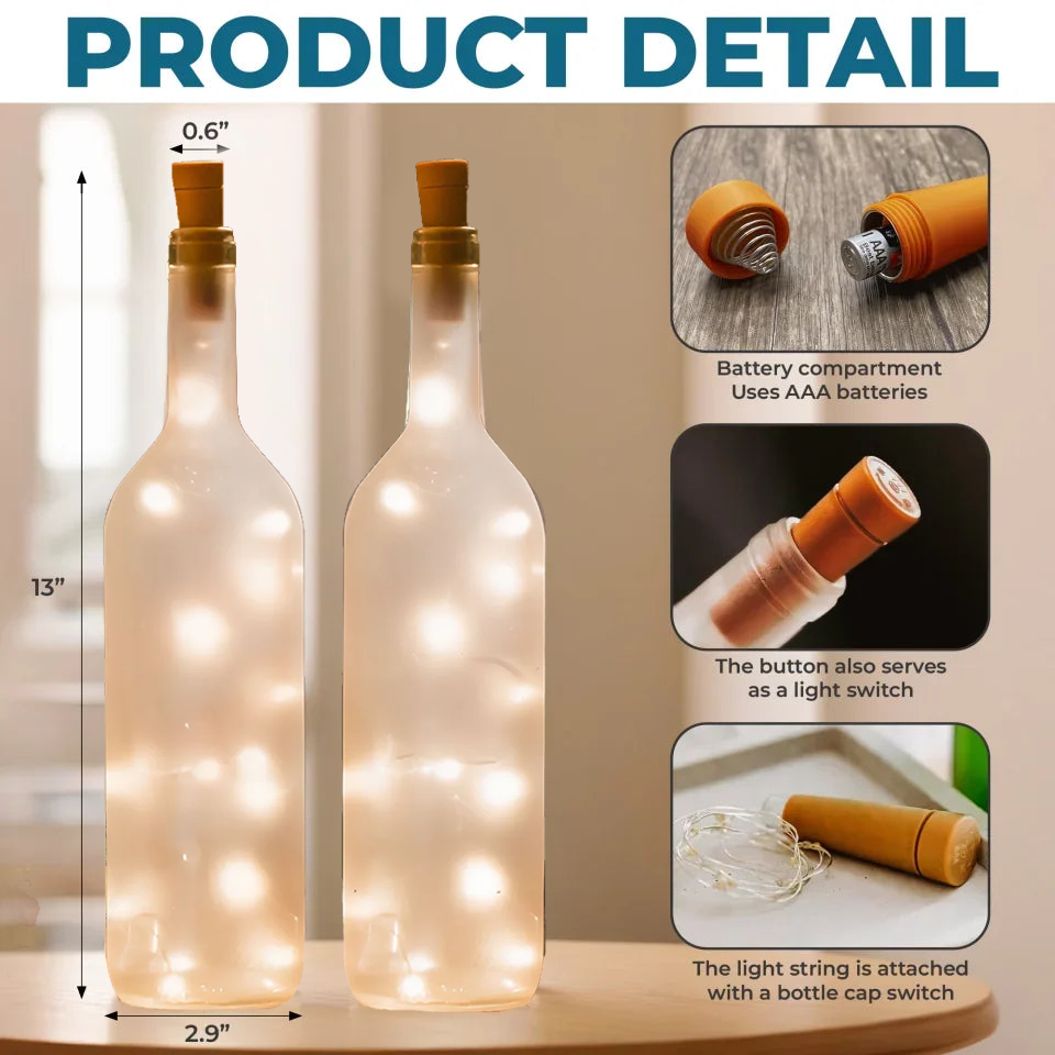 Custom Together Feels Like Home Love Quote, Bottle Lamp Personalized Gift for Husband Wife Bottle Lamp