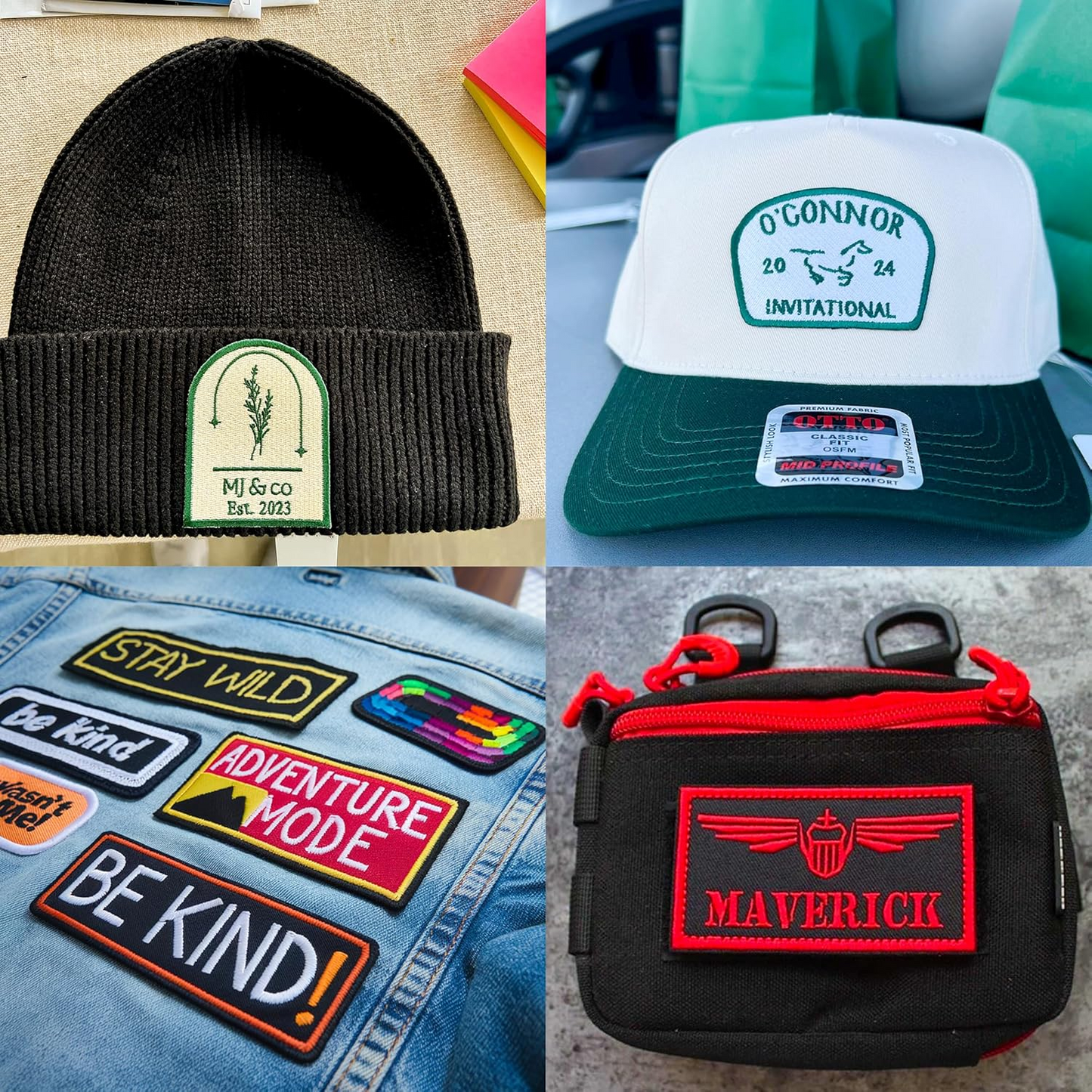 Customized Embroidered Logo & Image Patches – Iron-On/Sew-On Hook & Loop, Personalized Name & Text Patch