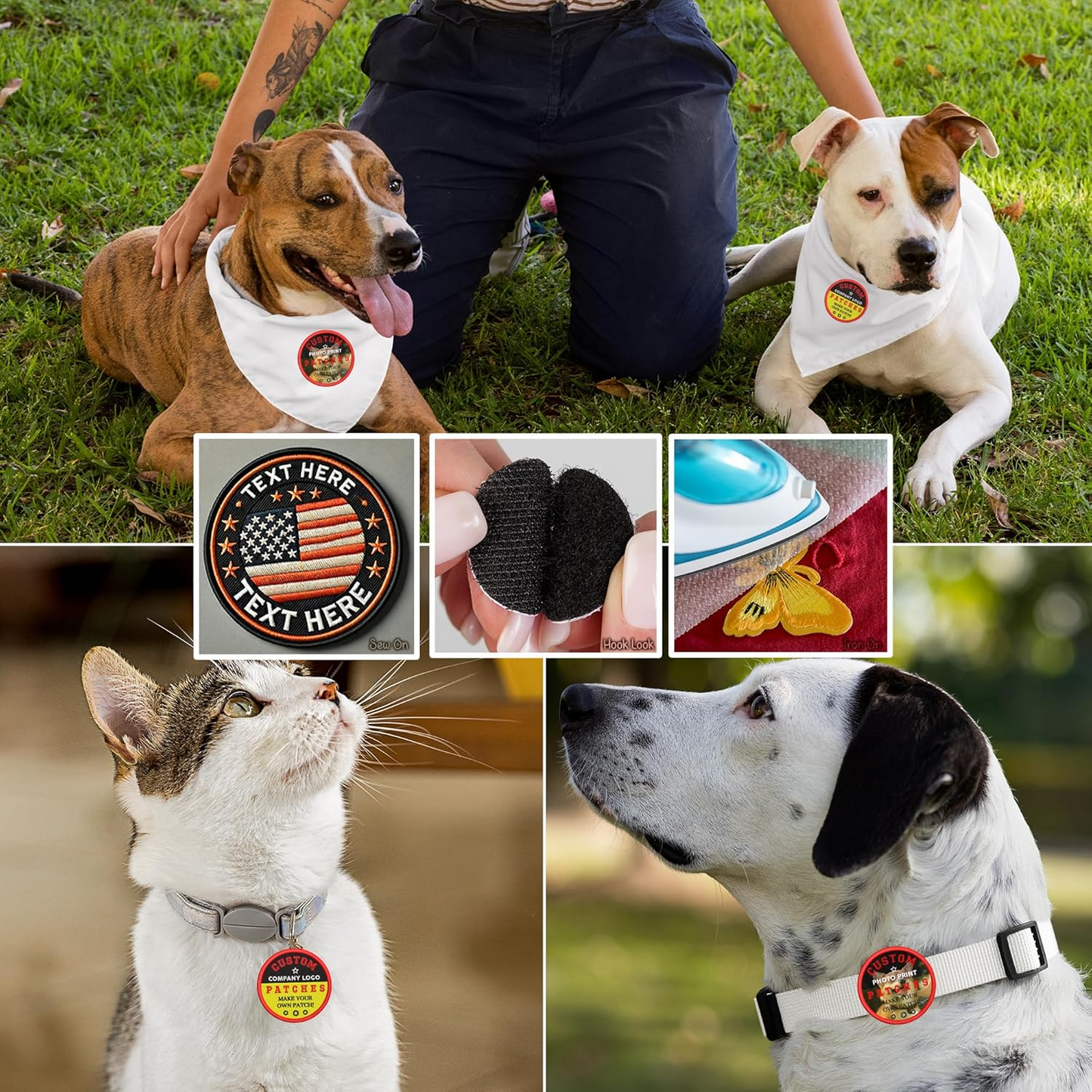 Custom Embroidered Patches – Personalized Logo Patch, Design Your Own Iron-On/Sew-On Hook & Loop for Clothes, Hats