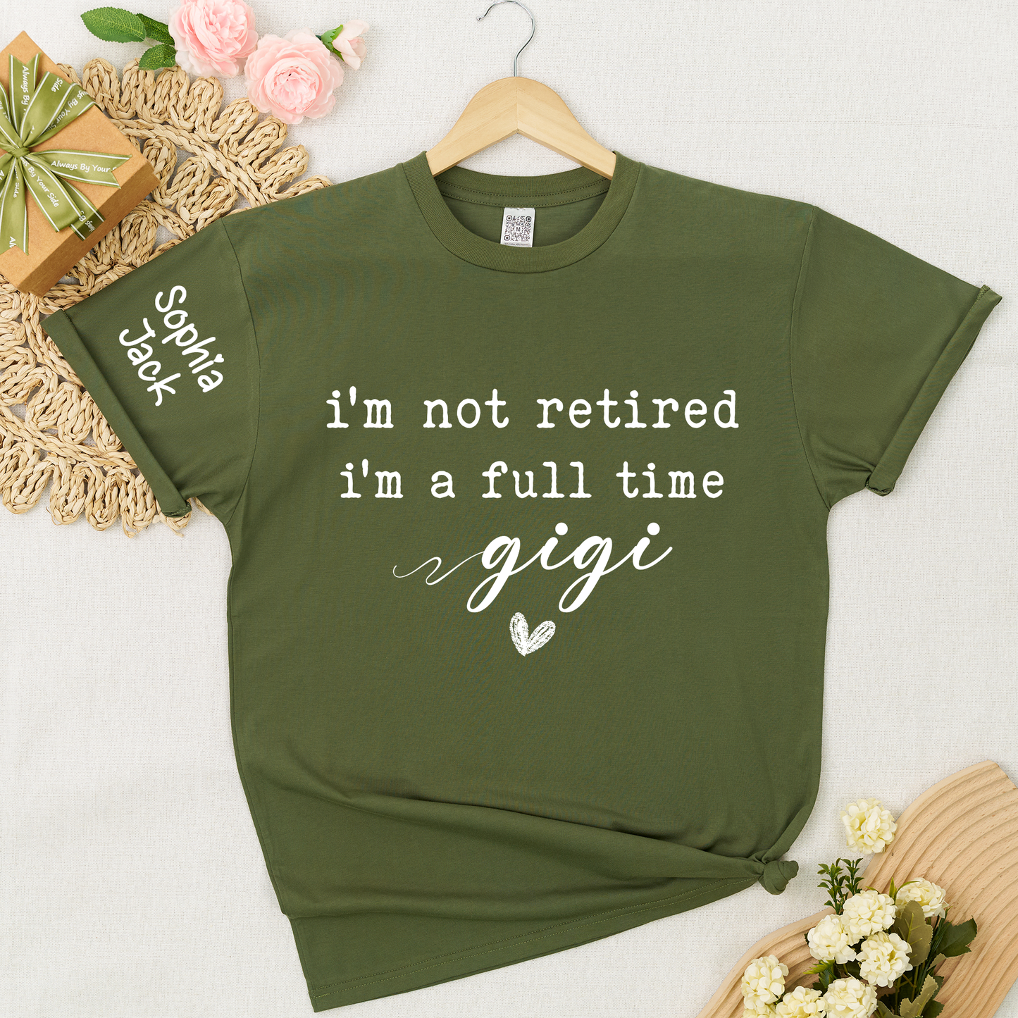 Personalized I'm Not Retired, I'm a Full-Time" Custom T-Shirt – Personalized Nana, Mimi, Grandma, Gigi Shirts, Perfect Gift for Retirees, Mother’s Day, Birthday