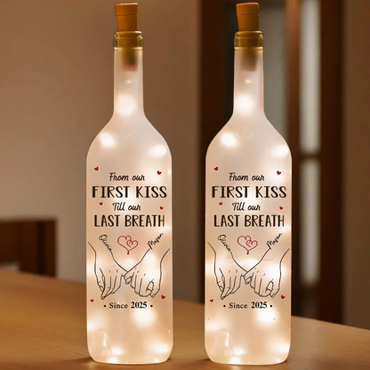 Custom With You I Can Be Myself Quote, Bottle Lamp Personalized Anniversary Gift for Husband Wife Bottle Lamp