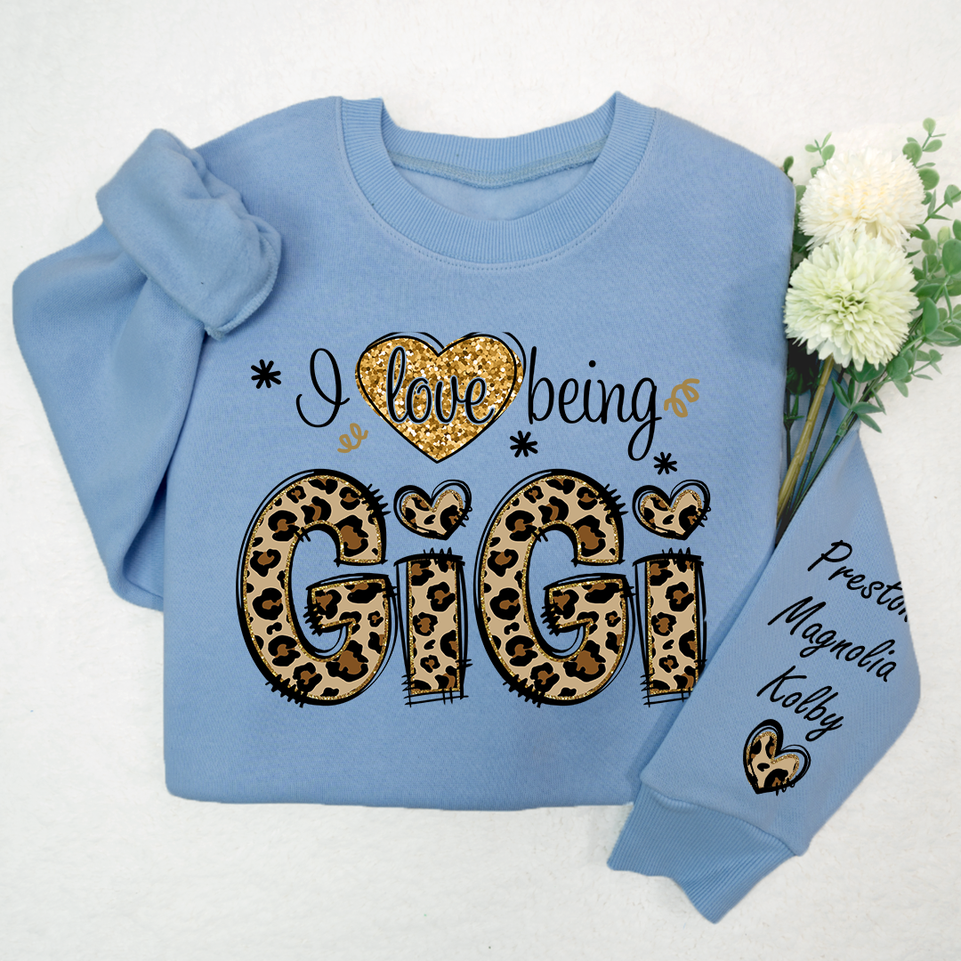 Personalized I Love Being Mimi Leopard Sweatshirt