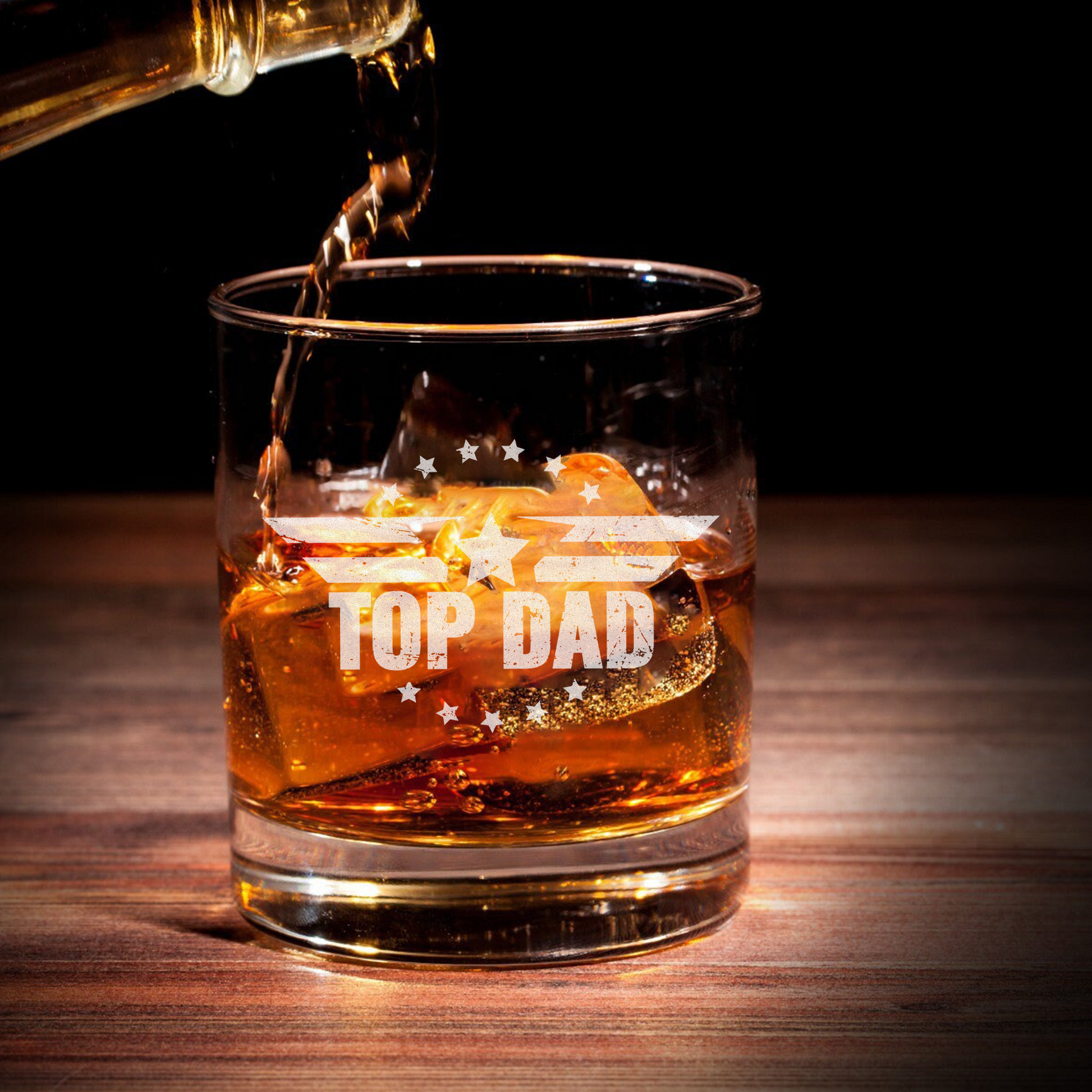 Top Dad - Daddy And Kids Whiskey Glass
