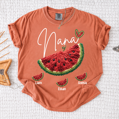 Comfort Colors® Custom Nana Watermelon Shirt, Cute 4th of July Summer Grandma Gift