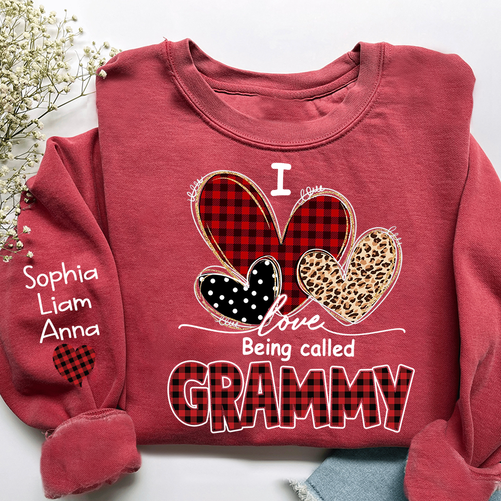 I Love Being Called Grammy Sweatshirt, Personalized Grandma Shirt with Kids Names