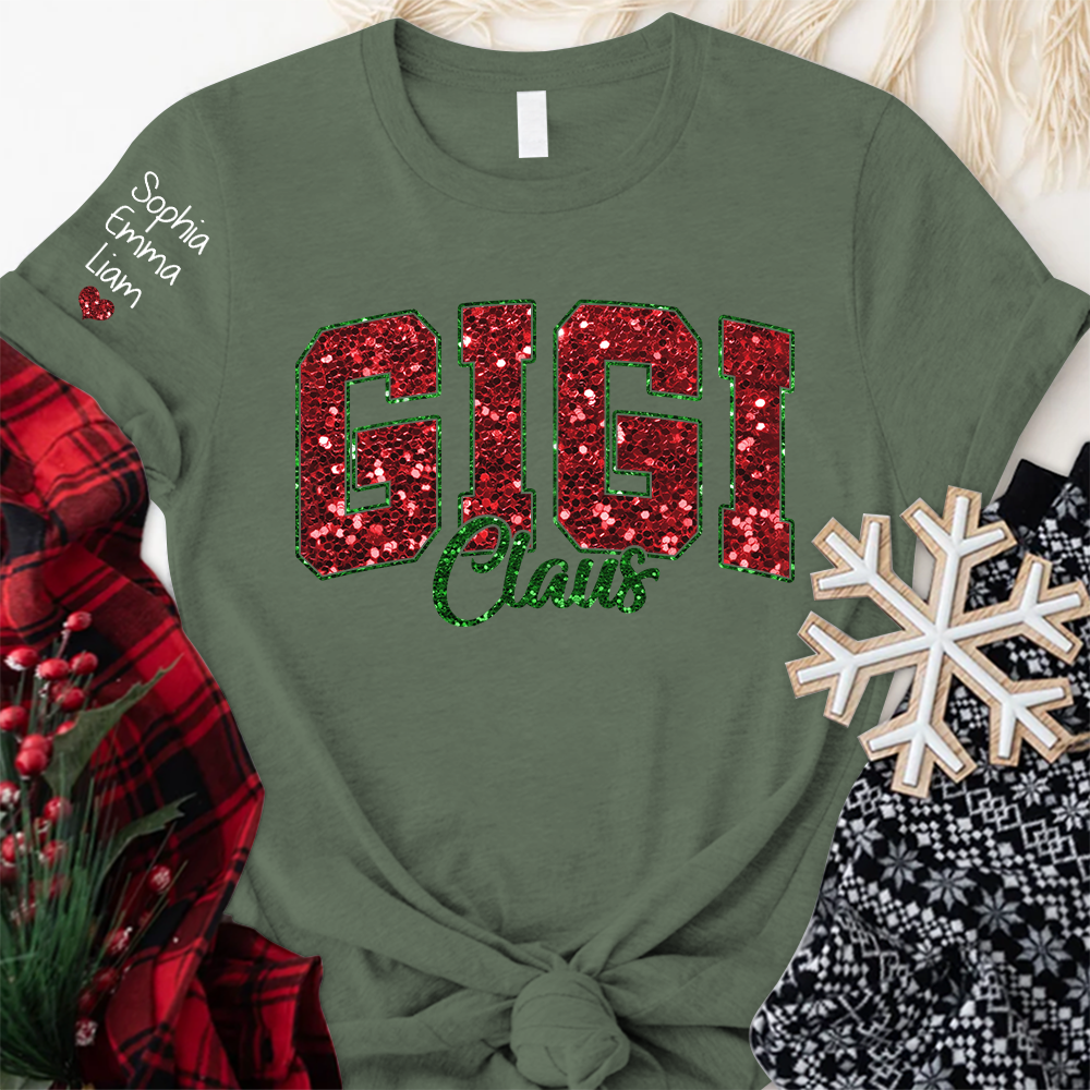 Custom Gigi Claus Christmas And Kids T-Shirt