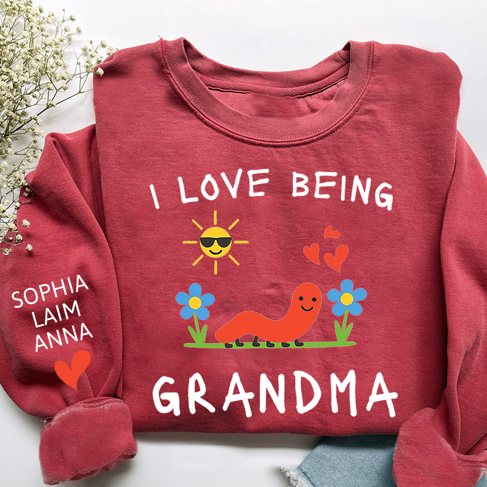 I Love Being Grandma Sweatshirt, Cute Family Design Crewneck