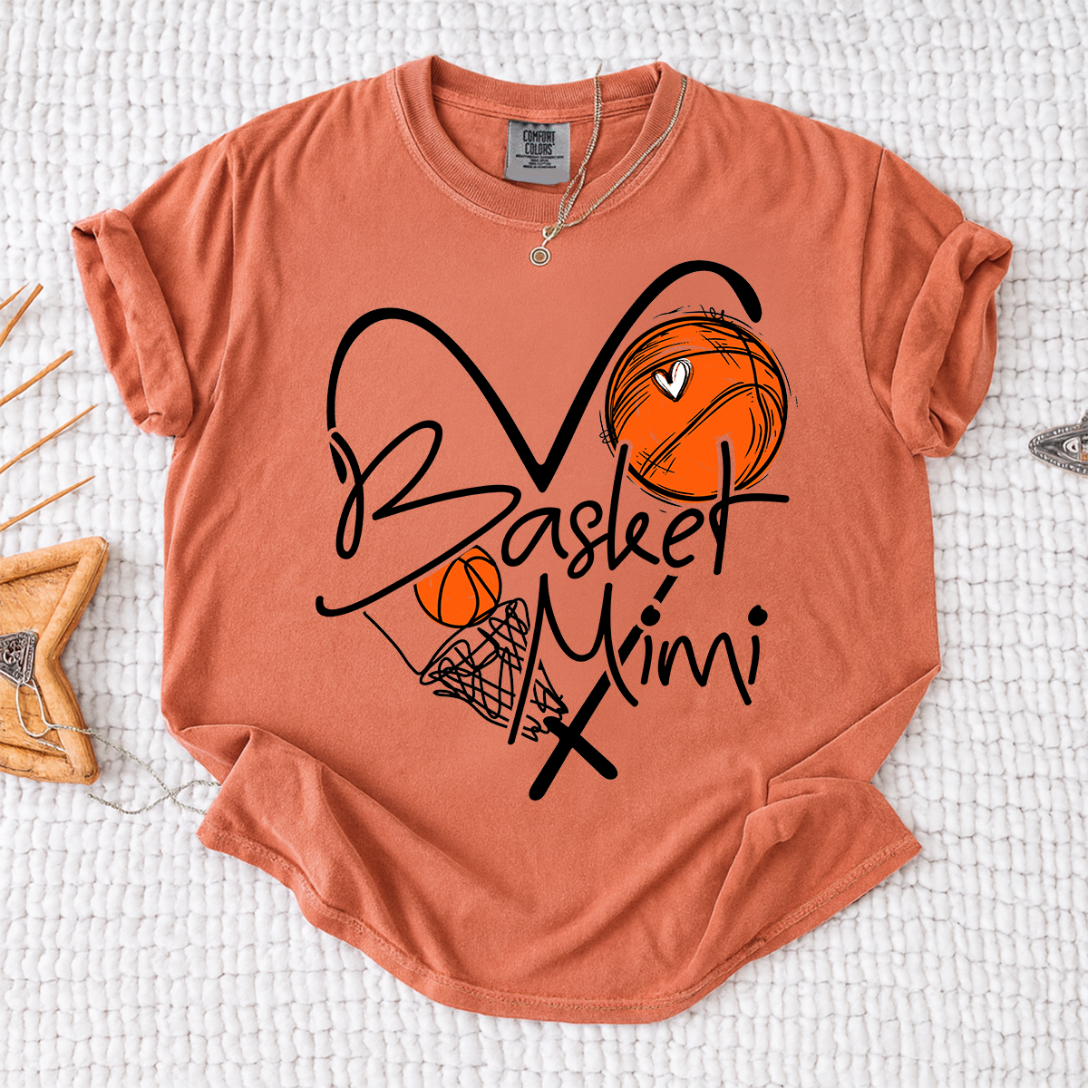 Comfort Basketball Mimi Shirt Personalized with Grandkids Names, For Gift Grandma
