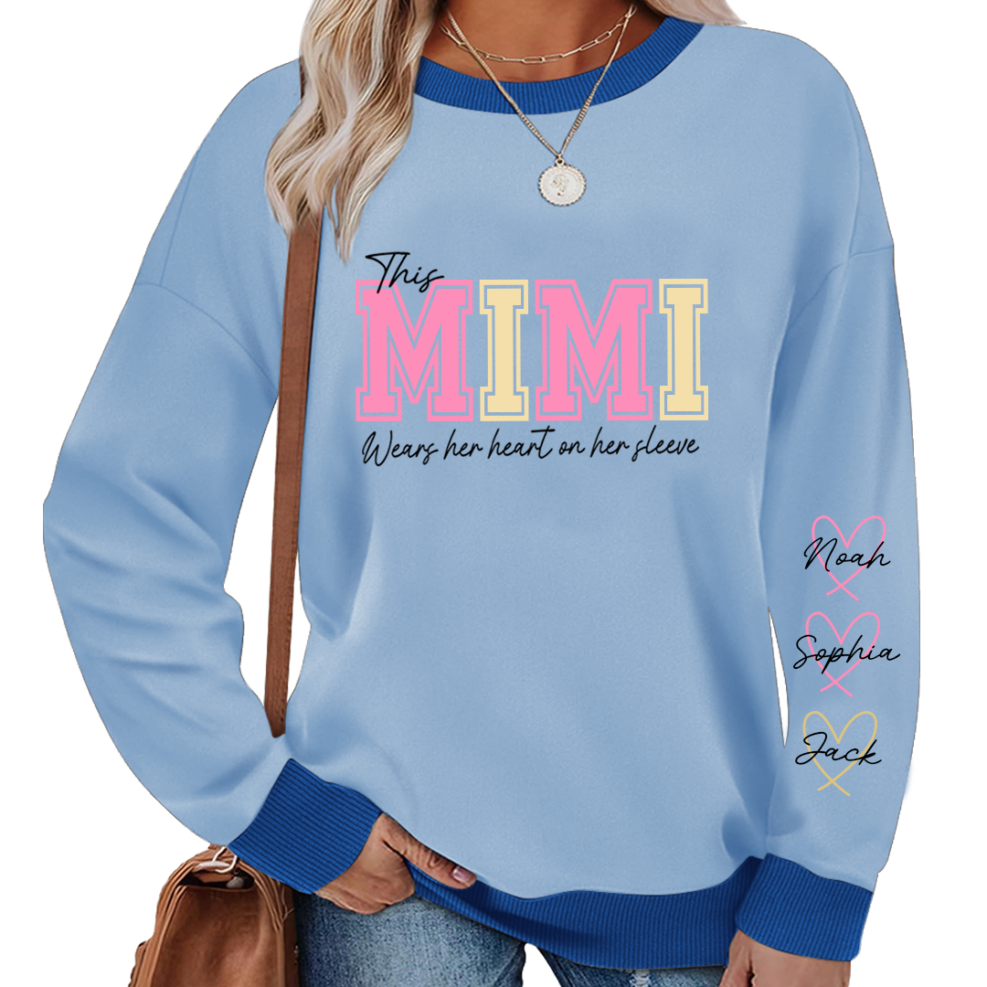 This Mom Wears Her Heart On Her Sleeve, A Gift For A Loved One Sweatshirt Mix Sweatshirt MIX