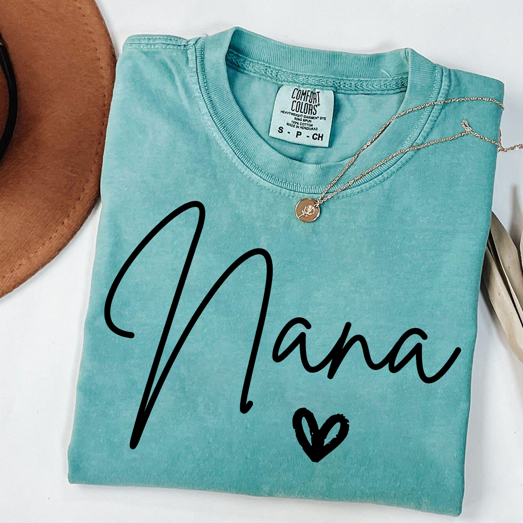 Comfort Colors® Nana Heart, Custom Gifts for Grandma and Grandchild
