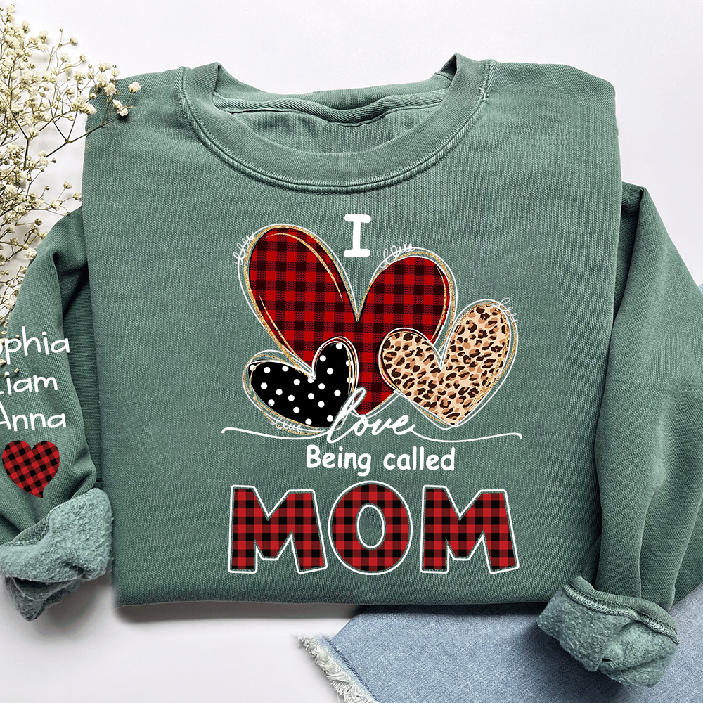 I Love Being Called Mom Sweatshirt, Personalized Mom Shirt with Kids Names