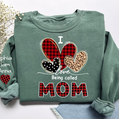 I Love Being Called Mom Sweatshirt, Personalized Mom Shirt with Kids Names