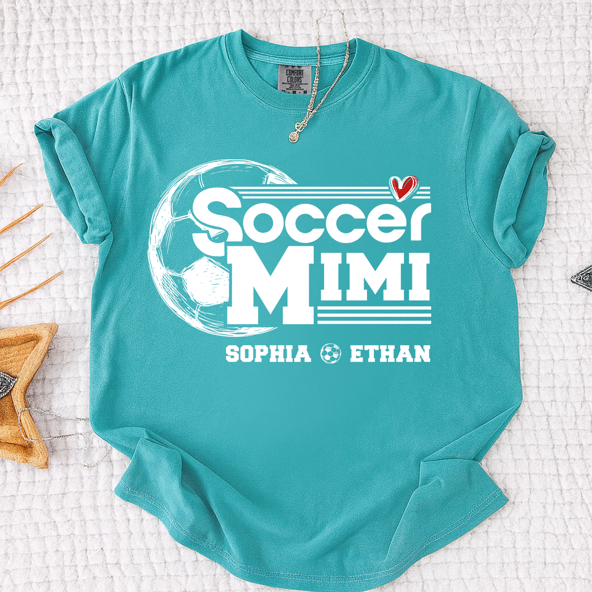 Comfort Colors® Soccer Mimi Shirt, Personalized Grandma Tee, Customize with Names