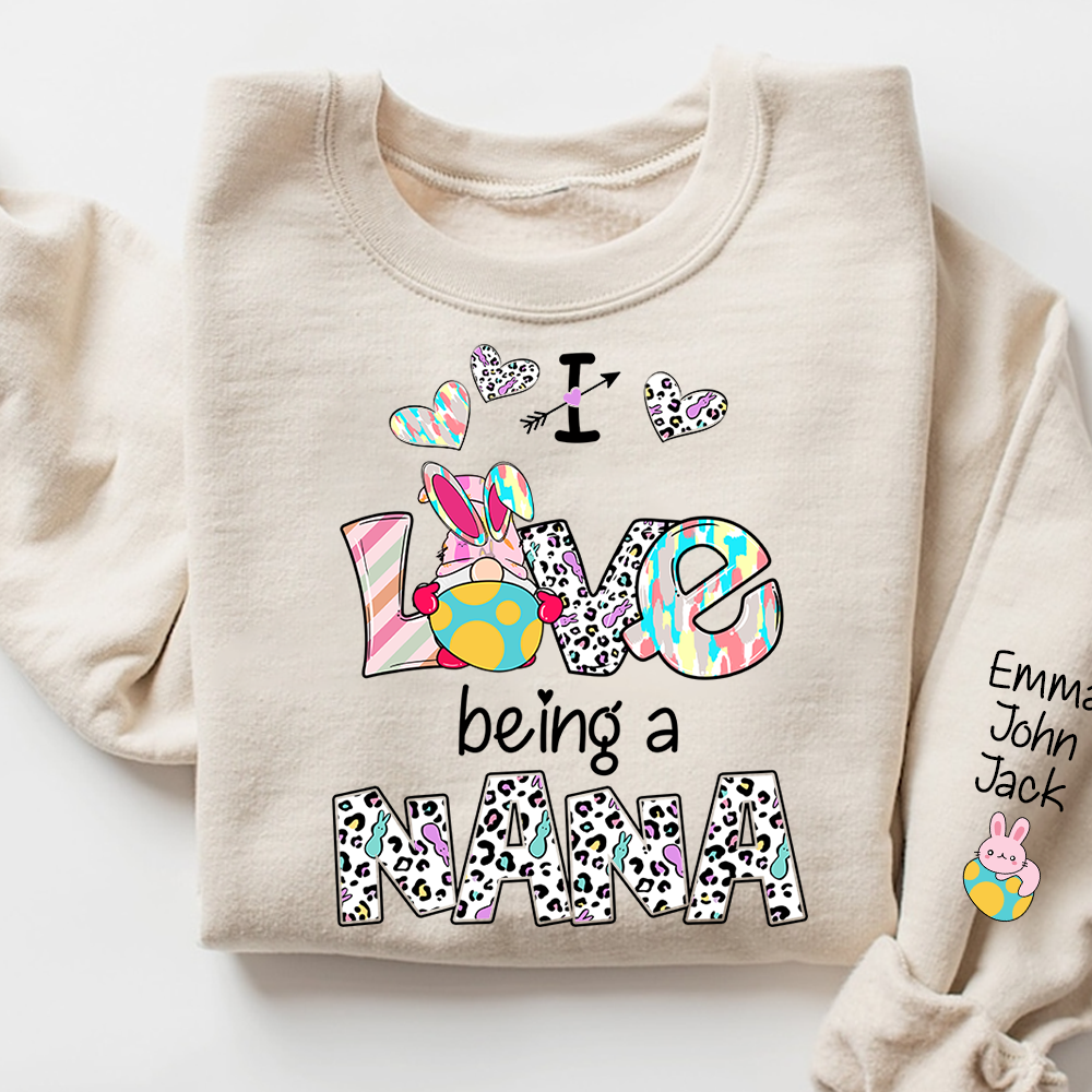 I Love Being a Nana Crewneck Sweatshirt, Sweet Family Love Graphic