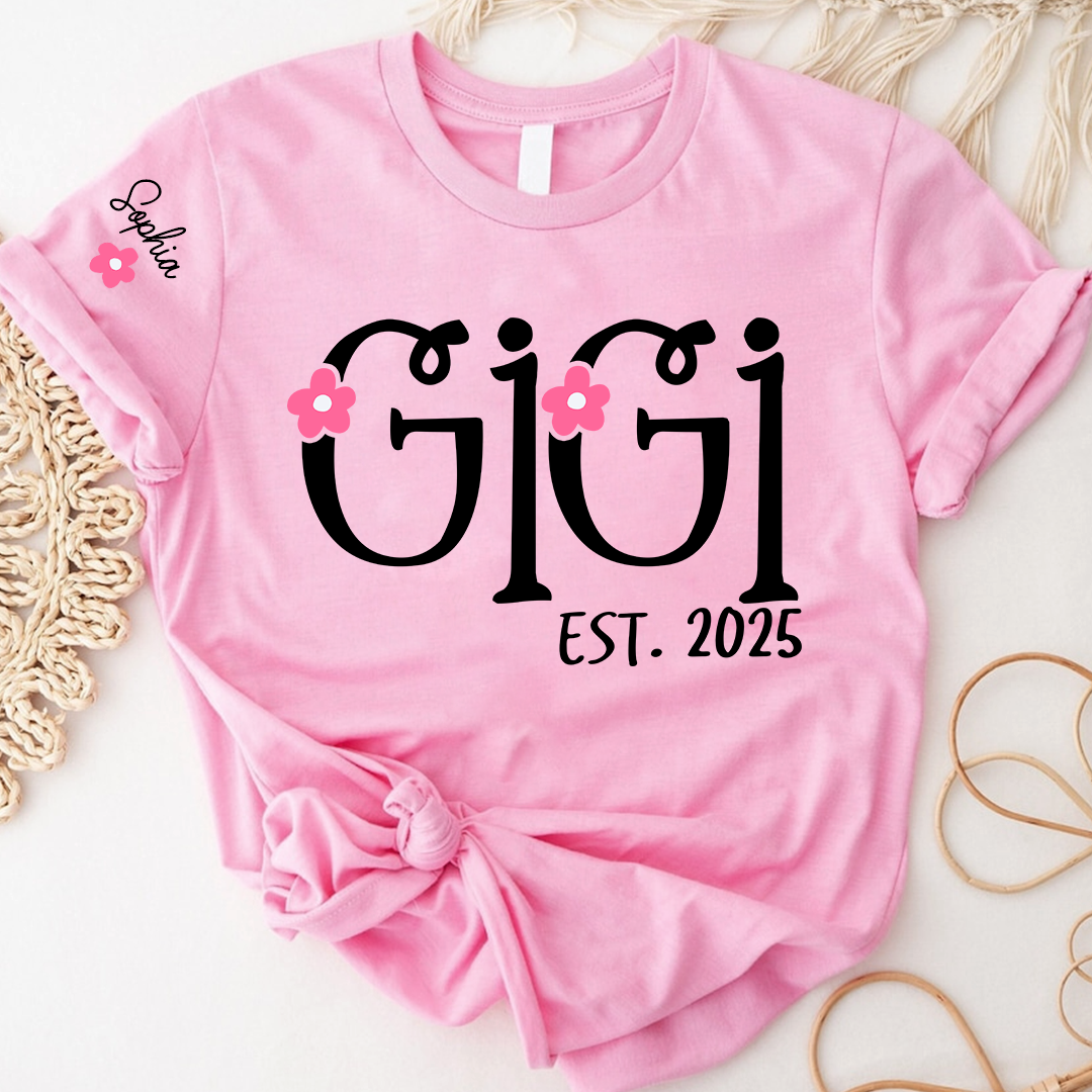 Personalized Gigi Flowers, Custom Nicknames for Grandma and Kids