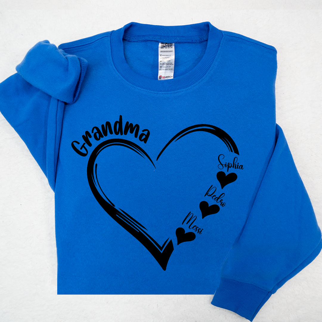 Custom Name Valentine Heart Grandma And Kids LTP01