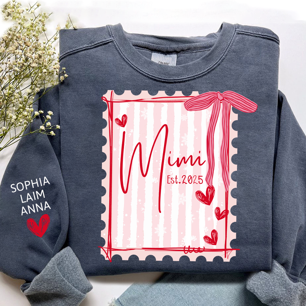 Custom Mimi Pullover, 6 7 Back Print with Grandkids’ Names