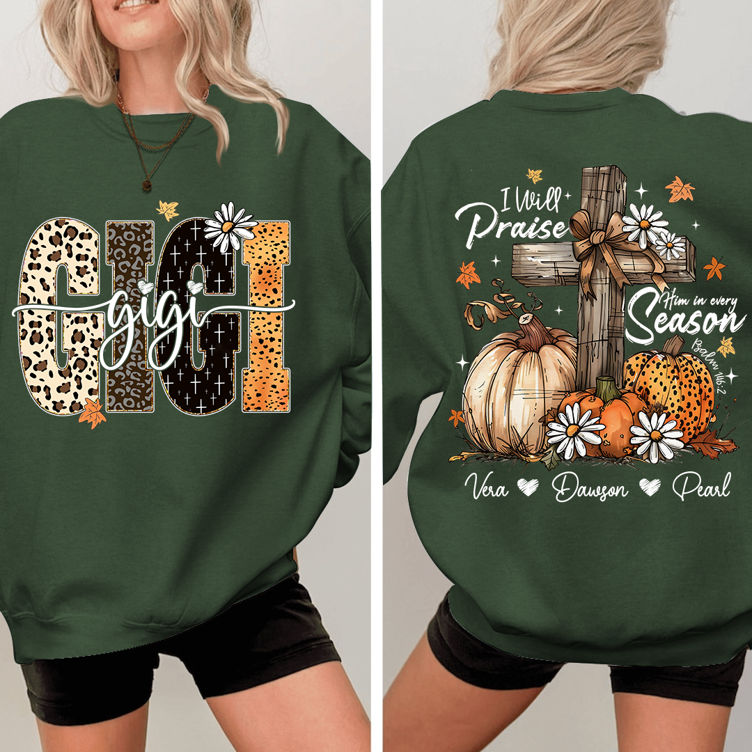 Floral Fall Shirt Design, Custom Gigi Gifts for Grandma and Kids