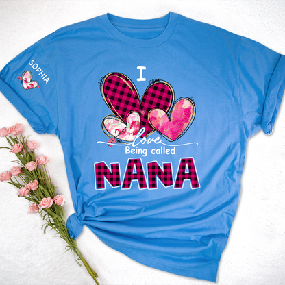 I Love Being Called Mimi Pink Tone Design, Grandma Tshirt Personalized with Kids Name