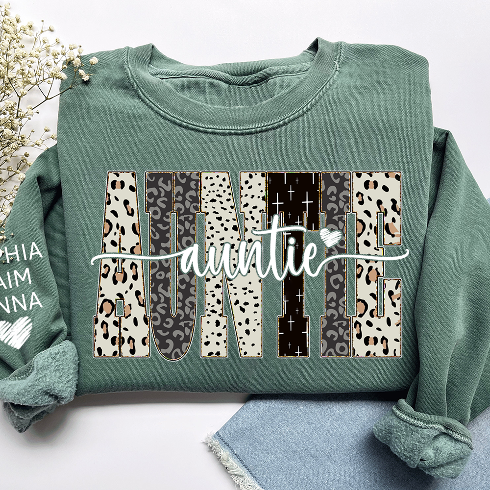Custom Bible Style Auntie Sweatshirt – Personalized Gift for Mom, Mama, or Grandma with Grandkids’ Names