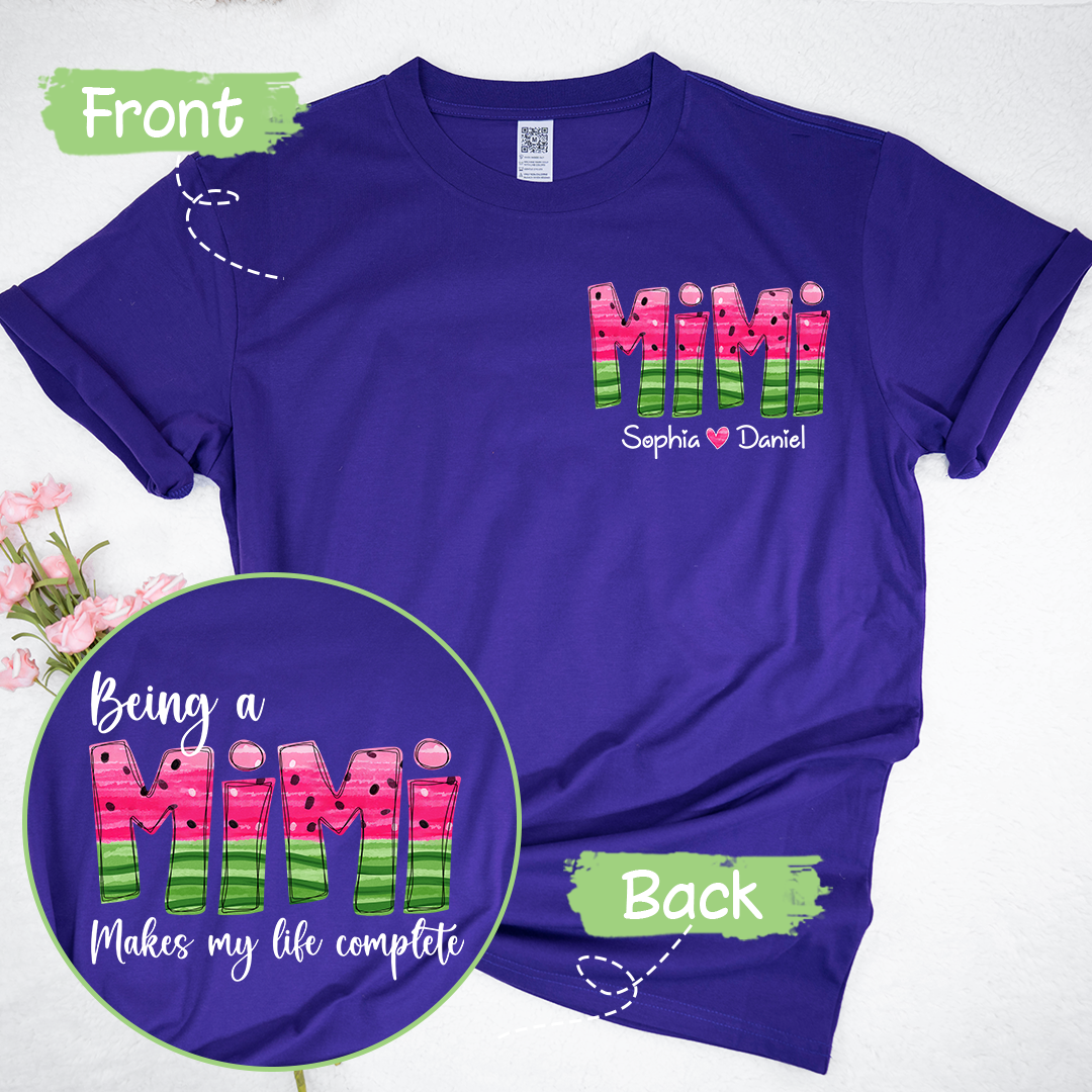 Being A Mimi Makes My Life Complete Summer Watermelon With Kids TH T-Shirt
