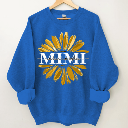 Mimi Yellow Daisy Flower With Grandkids Sweatshirt