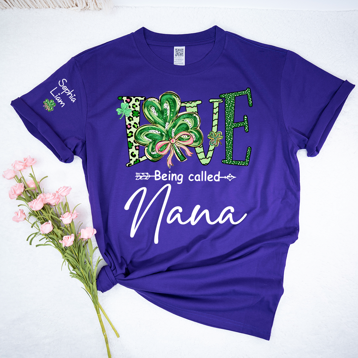 Personalized Nana Shirt St Patricks Day Shamrock Design, Custom Nana T Shirt With Names