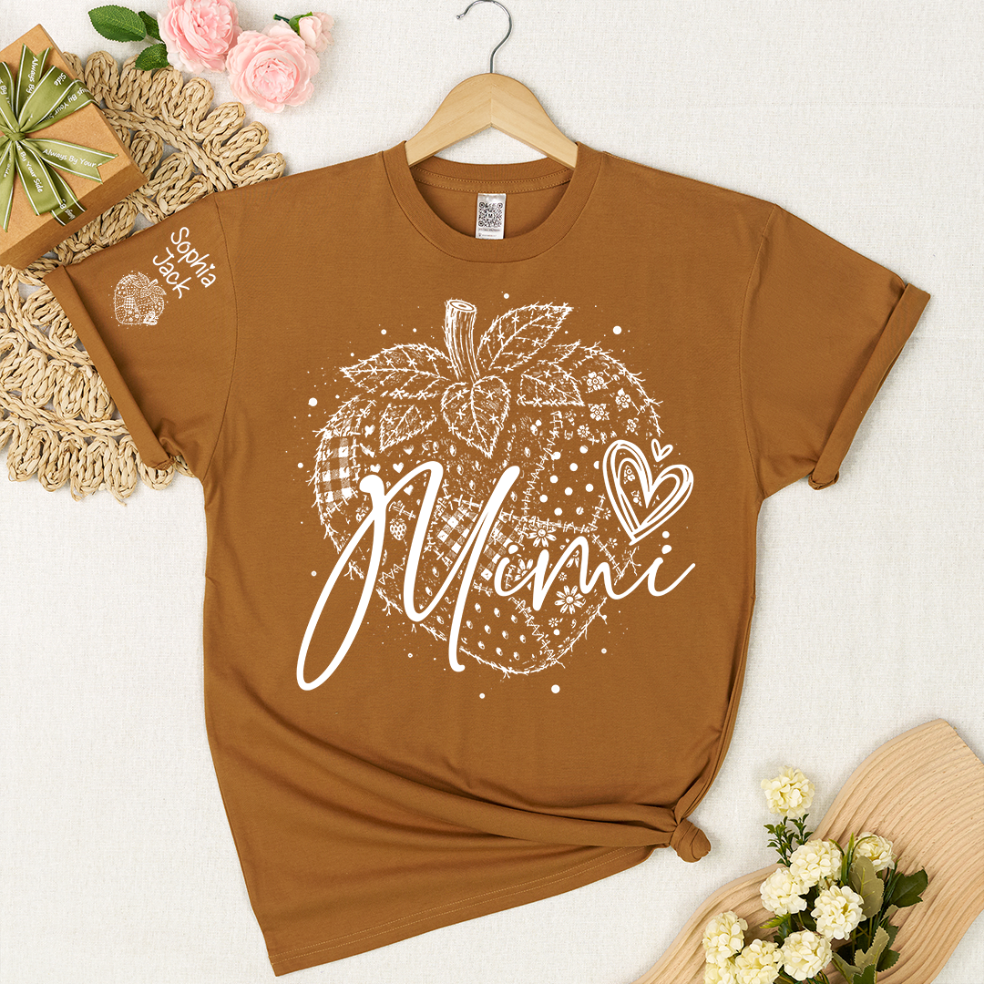Custom Mimi Shirt with Strawberry Design, Personalized Grandma or Mom Tee Gift For Grandma And Kids