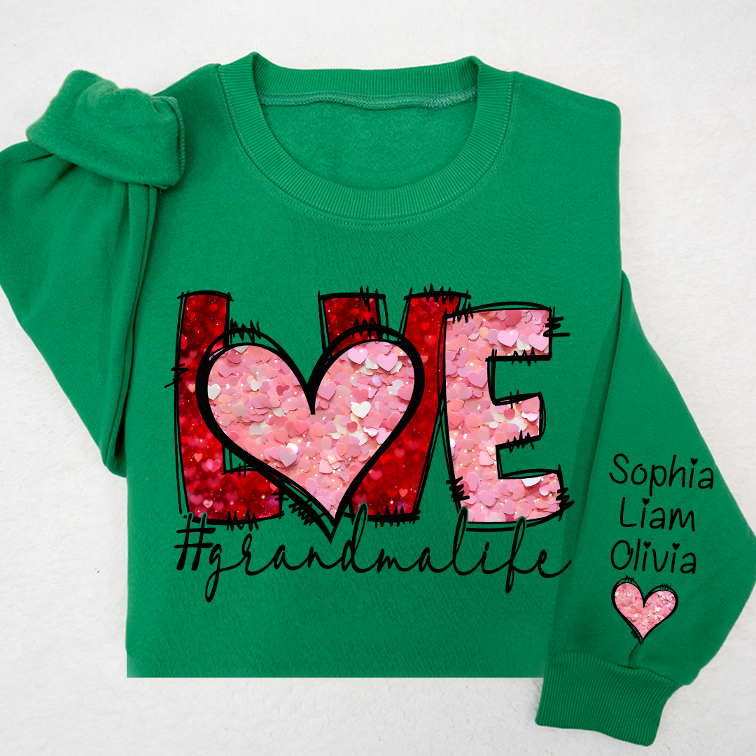 Valentine Watercolor Heart Gift For Grandma And Kids LTP01