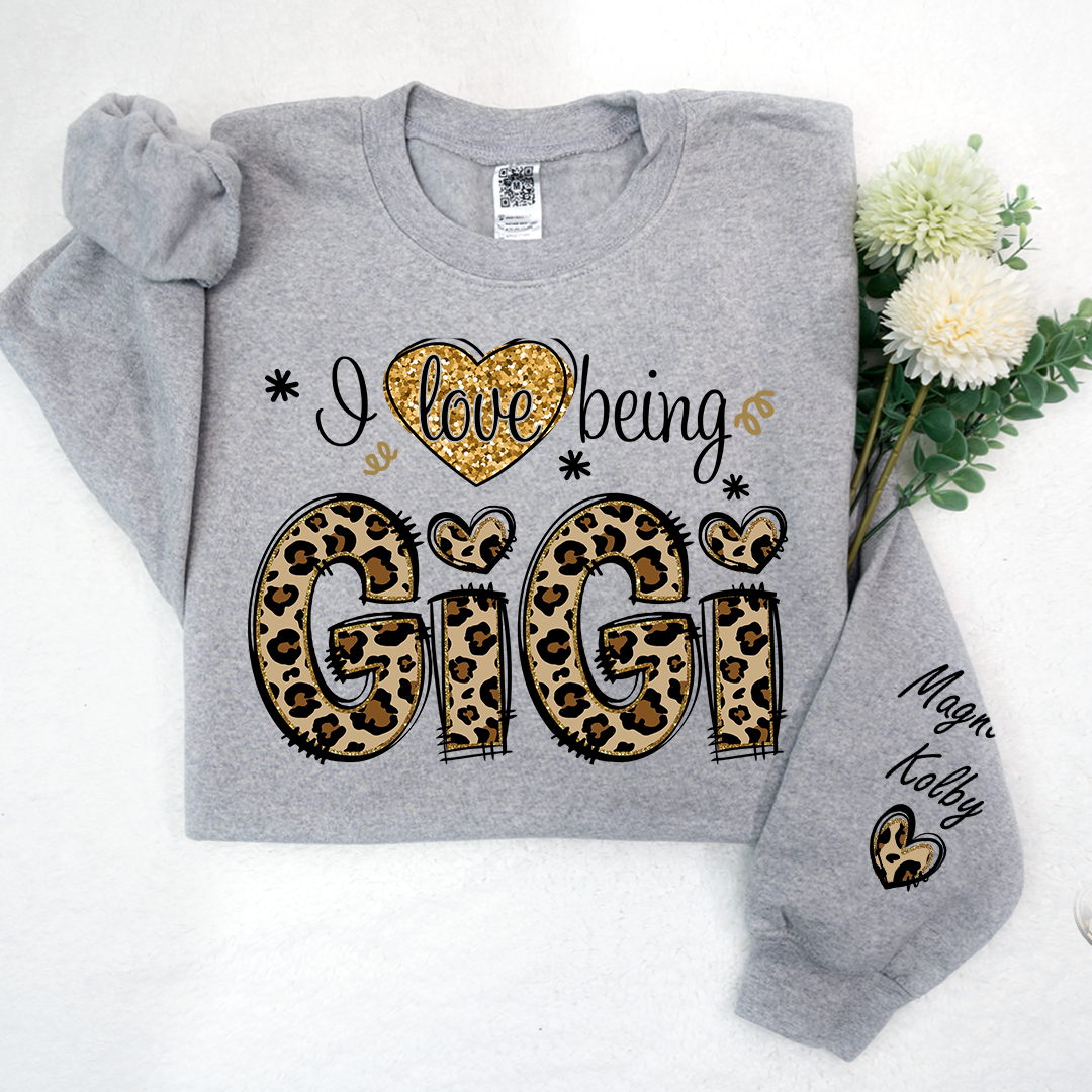 Personalized I Love Being Mimi Leopard Sweatshirt