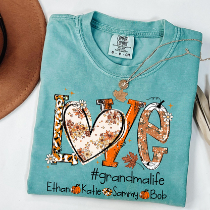 Comfort Colors® Custom Love Fall, Personalized Halloween for Grandma And Grandkids