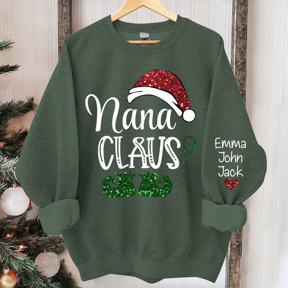 Personalized Nana Claus And Kids Sweatshirt