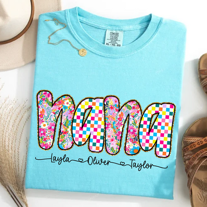 Comfort Colors® Nana Art Trend Shirt, Custom Grandma With Grandkids, Gift for Grandma