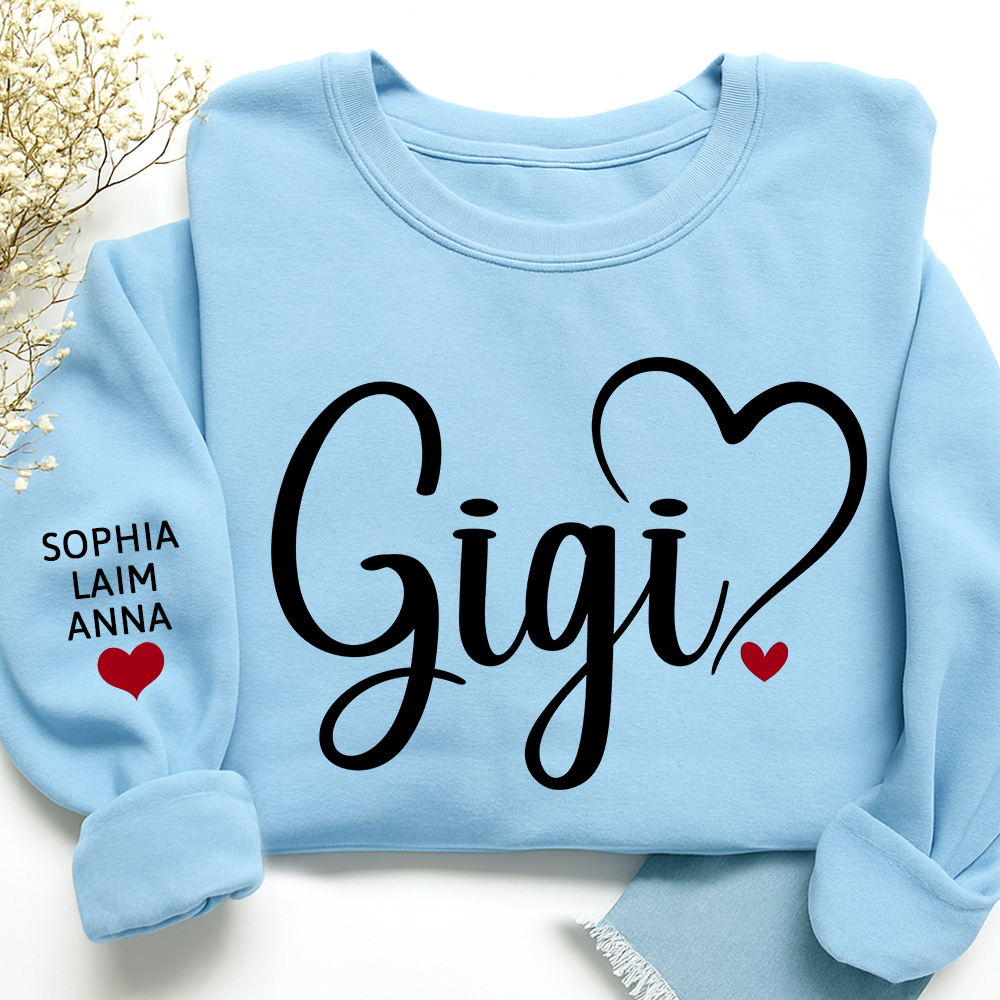 Gigi Valentine Personalized Sweatshirt, A Valentine's Day Gift For Grandma And Kids